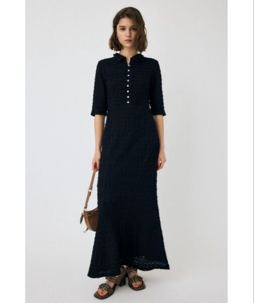 MOUSSY マウジー MERMAID H/S LACE ドレス ブラック ワンピース 半袖ワンピース