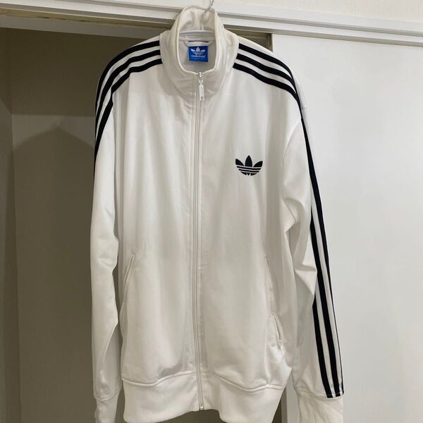 美品★正規adidasアディダスオリジナルス年代ヴィンテージ青タグ古着ジャージ白 トラックジャケット ファイアーバード ジャケット