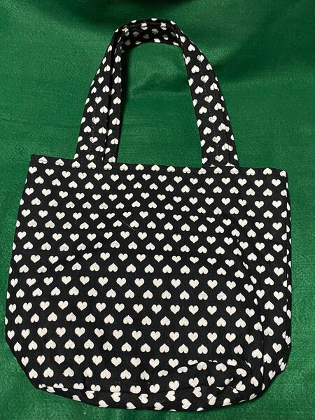 ハンドメイド ハート柄トートバッグ