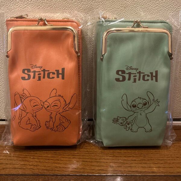 モーリーファンタジー・PALO限定 リロ&スティッチ プラチナムザッカ スマホショルダーバッグ グリーン オレンジ