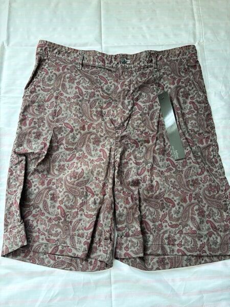 halluci ハルシ ペイズリー柄ショートパンツ 新品未使用 タグ付 メンズ ハーフパンツ M カーキ 短パン ショーツ 日本製