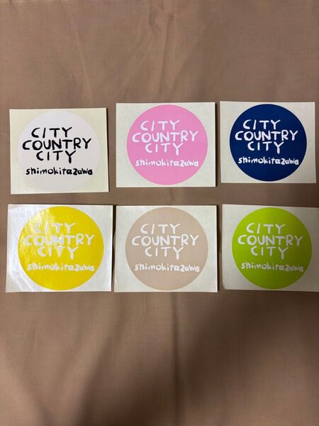 【ステッカー】美品/未使用/6枚セット『CITY COUNTRY CITY』ロゴ シール 曽我部恵一 下北沢 カフェ レコード店