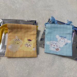 ★訳あり★ ちいかわ×サンリオキャラクターズ ノベルティ 巾着 二点セット