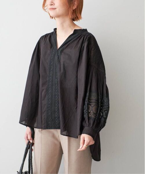 新品 Spick and Span ne Quittez pas ヌキテパ COTTON VOILE LACE PIN T