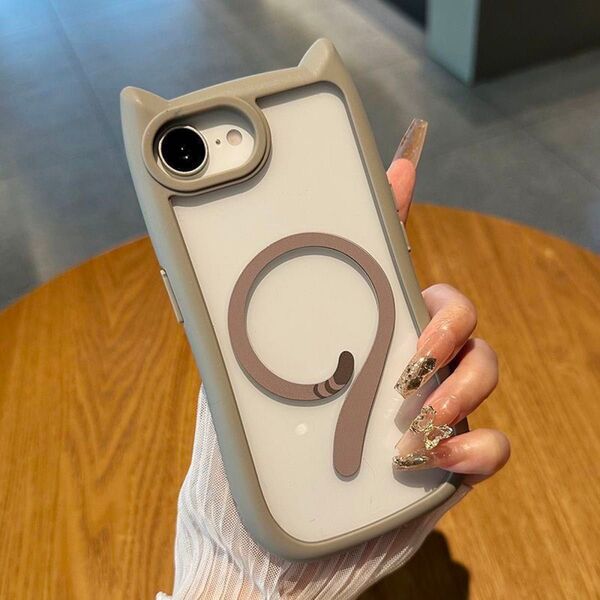 大人気 可愛いねこ耳 iPhone16eケース おしやれ 魅力的 ワイャレス充電 軽量 尻尾柄 薄型