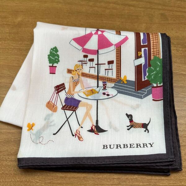 BURBERRY バーバリー 大判ハンカチ 女の子 犬 【出品No.208】