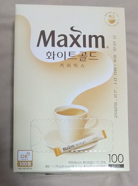 マキシム ホワイトゴールド 100包 未開封 韓国コーヒー Maxim