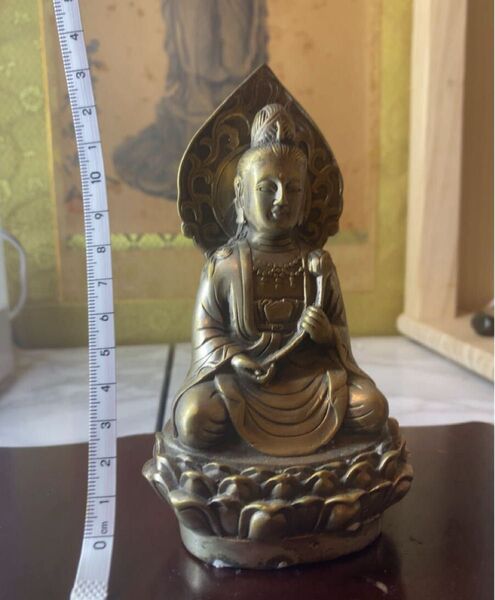 観音 仏像 仏教美術 置物 銅製 時代物