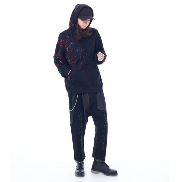 S’YTE Yohji Yamamoto ヨウジヤマモト サイト パーカー スプレー ペイント ブラック