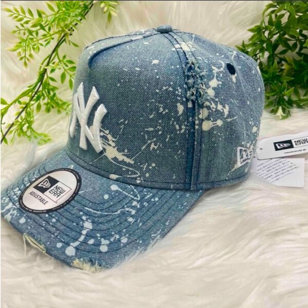 新品 NEWERA NY ニューエラ ダメージ デニム キャップ スナップバック