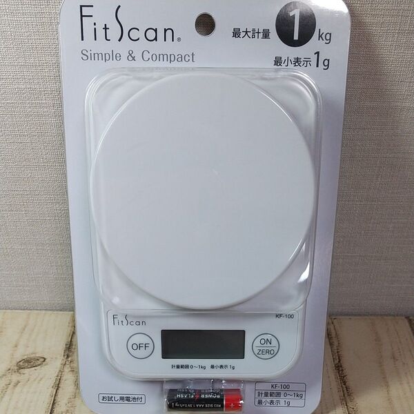 タニタ (TANITA) キッチンスケール 1kg ホワイト KF100