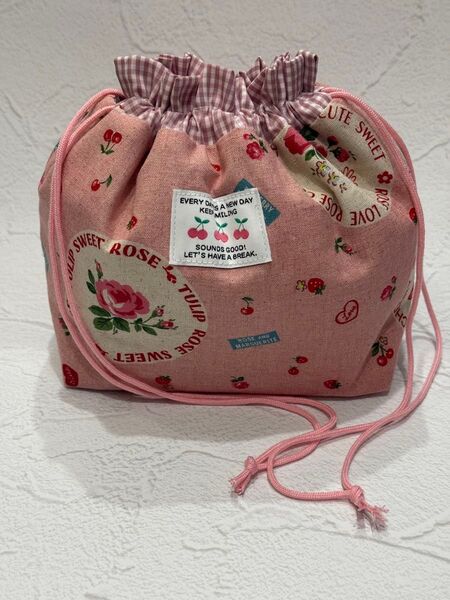 1452 保冷お弁当袋 ピンク ハンドメイド