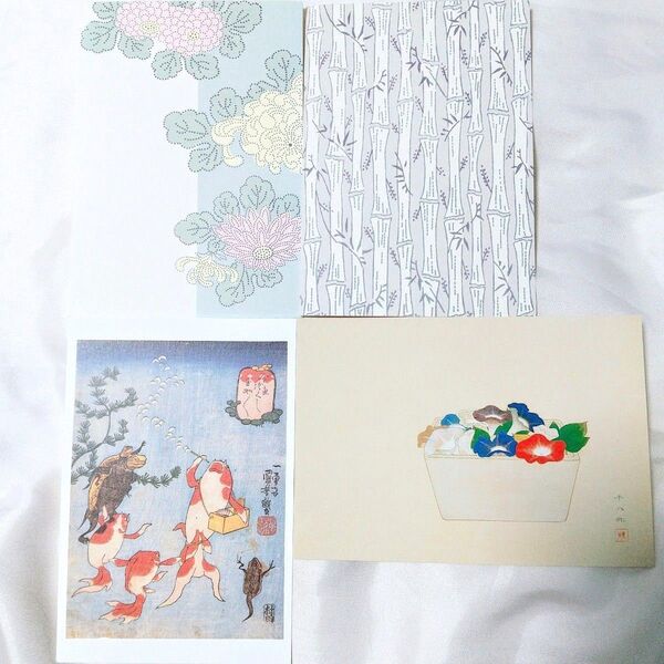 ポストカードセット 京都便利堂 歌川国芳 金魚づくし 福田平八郎 朝顔 絵葉書 アート 暑中見舞い