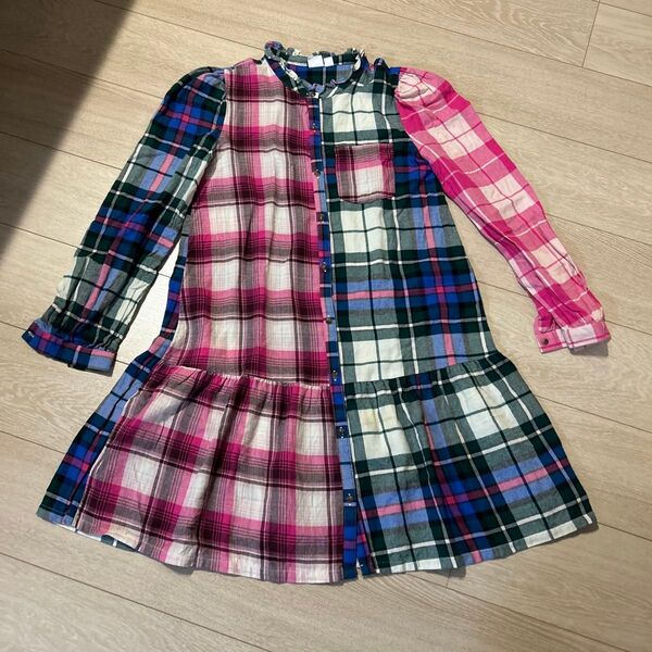 GAP KIDSワンピース、XXL、160美品 シャツワンピース 長袖ワンピース チェック柄