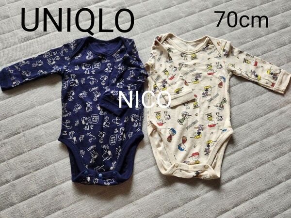 UNIQLO 肌着 新生児 ベビー服 ロンパース 男の子 70cm
