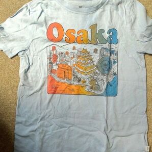 140cm GAP キッズ Osaka Tシャツ ブルー系 古着