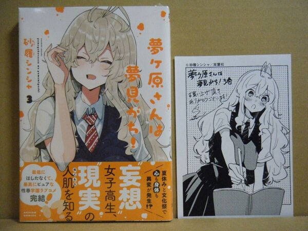 ★即購入可★砂履シンシャ『夢ヶ原さんは夢見がち!』3巻+書店共通特典ペーパー★