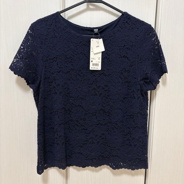 ユニクロ レースT 半袖 Tシャツ カットソー M トップス