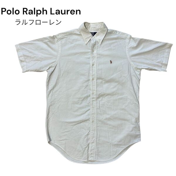 Polo Ralph Lauren ラルフローレン メンズ 白 半袖シャツ Mサイズ ボタンダウンシャツ