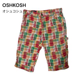 OSHKOSH オシュコシュ メンズ ハーフパンツ パッチワーク柄 Mサイズ チェック