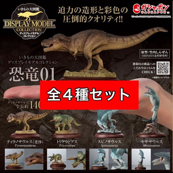〈オンライン版 全4種セット〉 いきもの大図鑑ディスプレイモデルコレクション 恐竜01 バンダイ