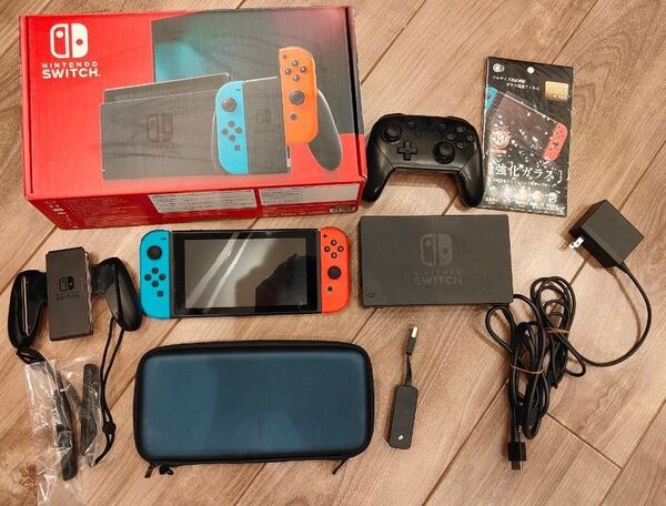 Nintendo Switch ネオンブルー ネオンレッド セット プロコン ケース付 スイッチ