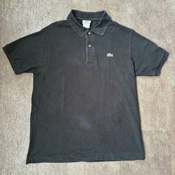 LACOSTE ポロシャツ size 4 BLACK El Salvador製 ラコステ エルサルバドル IZOD 鹿の子