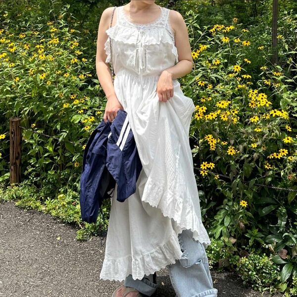 Alley by w closet レースフリルキャミワンピース