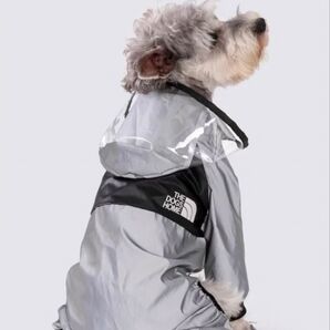 THE DOGS FACEドッグレインコート シルバー 新品未使用 Lサイズ