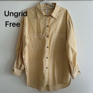 値下げ!Ungrid ストライプ 長袖シャツ F イエロー