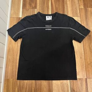 adidas ブラック Tシャツ クルーネック
