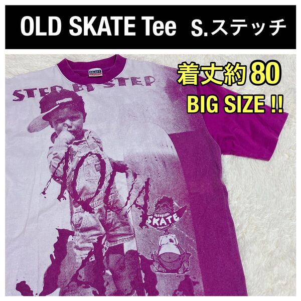 オールドスケート OLD SKATE ビッグTシャツ 90s 80s シングルステッチ フォトT オーバーサイズ ビンテージ