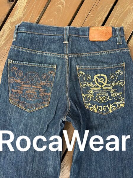 希少 レア 90s y2k 古着Rocawear ロカウェア 刺繍 デニムパンツ HIPHOP JAY-Z サイズ32 ジーンズ
