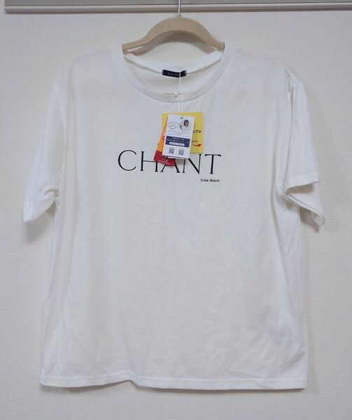 おかだゆり ロゴ入り ホワイトTシャツ 半袖 しまむら 着痩せ 新品タグ付き 白 クルーネック ゆったり 大きいサイズ 3L