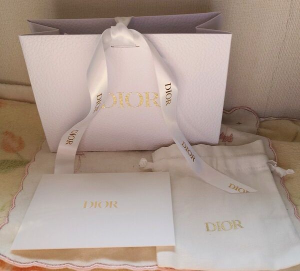 DIOR ディオール ギフトラッピングセット 巾着 メッセージカード 誕生日 紙袋 ショッパー ショップ袋
