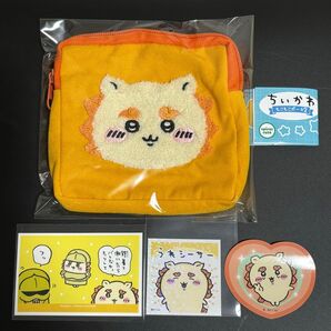 ちいかわ もこもこポーチ2 デコステッカー3 シールガム ダイカットステッカー5 シーサー セット