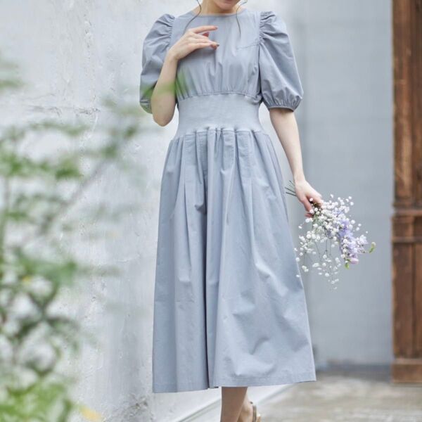 tocco closet トッコクローゼット コットンワンピース サックスブルー