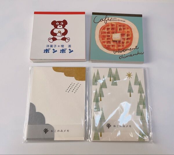 メモ4点セット 水縞 おこのみメモ 古川紙工 スクエアメモ