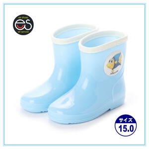 * new goods *[JWQ01_BLUE_15.0] Kids rain boots character badge attaching removal possibility middle . attaching 