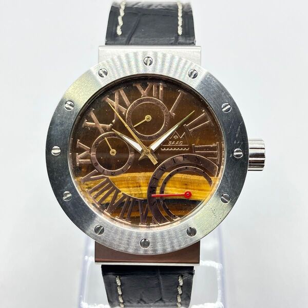 【レア・美品 】 SAAD サード PARTNER AW18/106 メンズ腕時計 天然石 クロノグラフ クォーツ 40mm
