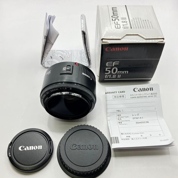 【美品・付属品完備】Canon EF 50mm F1.8 II 単焦点レンズ 撒き餌レンズ キヤノン純正 EF50mmF1.8