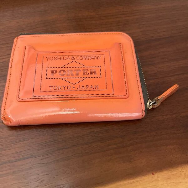 PORTER 吉田カバン ジッパーミニ財布 オレンジブラウン