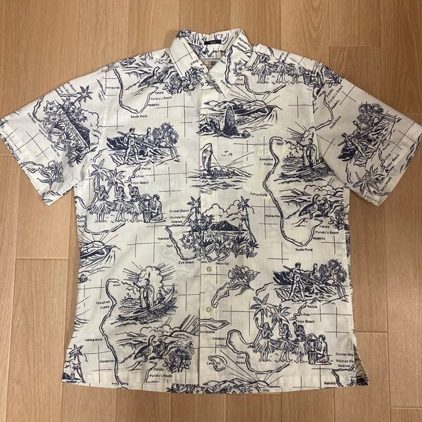Reyn Spooner / BD アロハシャツ M 地図柄 Hawaii 半袖シャツ