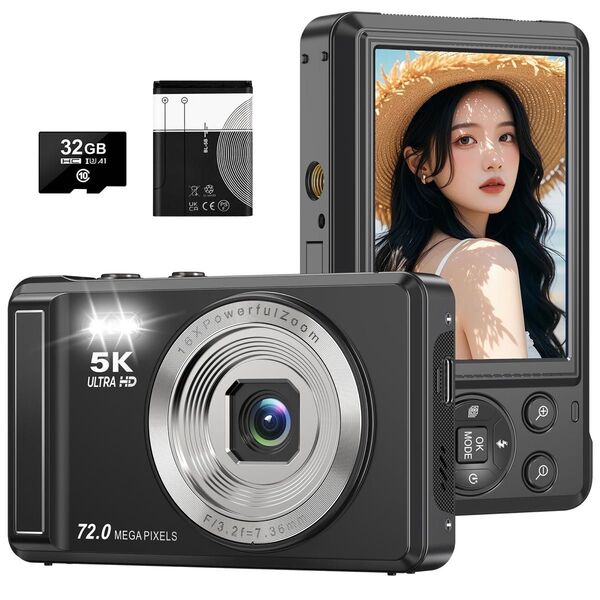 デジタルカメラ デジカメ 5K録画 72MP画素 2.8インチ 32GB