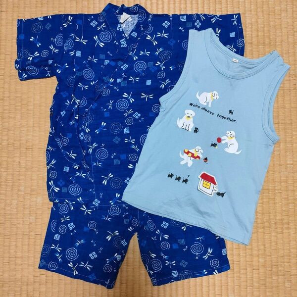 男の子 夏服 甚平 ランニング タンクトップ 120cm