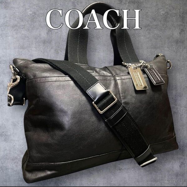 COACH コーチ ビジネスバッグ ブリーフケース レザー 2WAY 黒 ブラック トートバッグ ショルダーバッグ