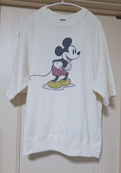 GU ジーユー ミッキー メンズ スウェT レトロ ジーユー スウェットTシャツ ミッキーコラボ 半袖Tシャツ