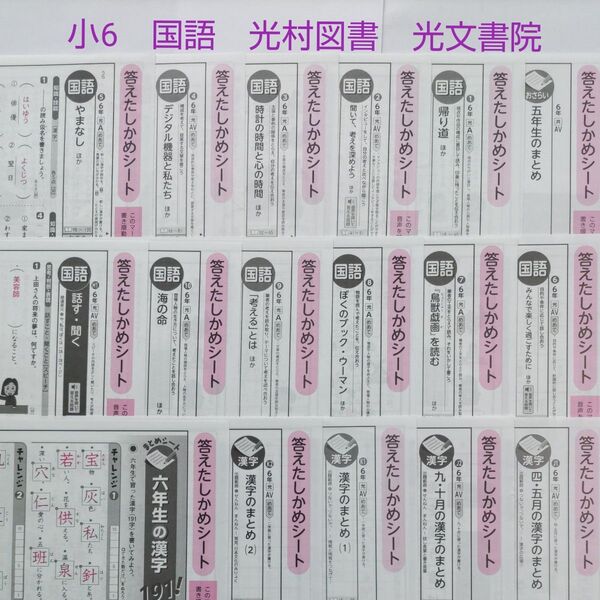 小6 国語 カラーテスト答え 光村図書