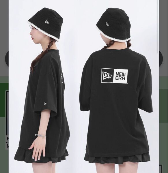 NEW ERA x MARY QUANT Big T-shirt Black ニューエラ マリークワント Tシャツ ブラック 黒