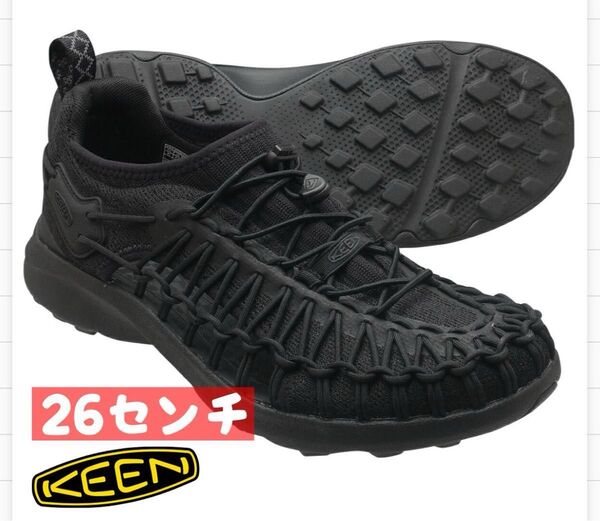 美品 26センチ KEEN キーン ユニーク サンダル スニーカー 黒 ブラック 靴 シューズ ヨギ ニューポート ジャスパー